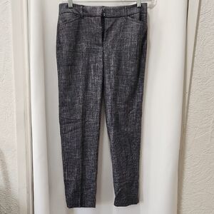White House Black Market Navy Patterned Slacks
